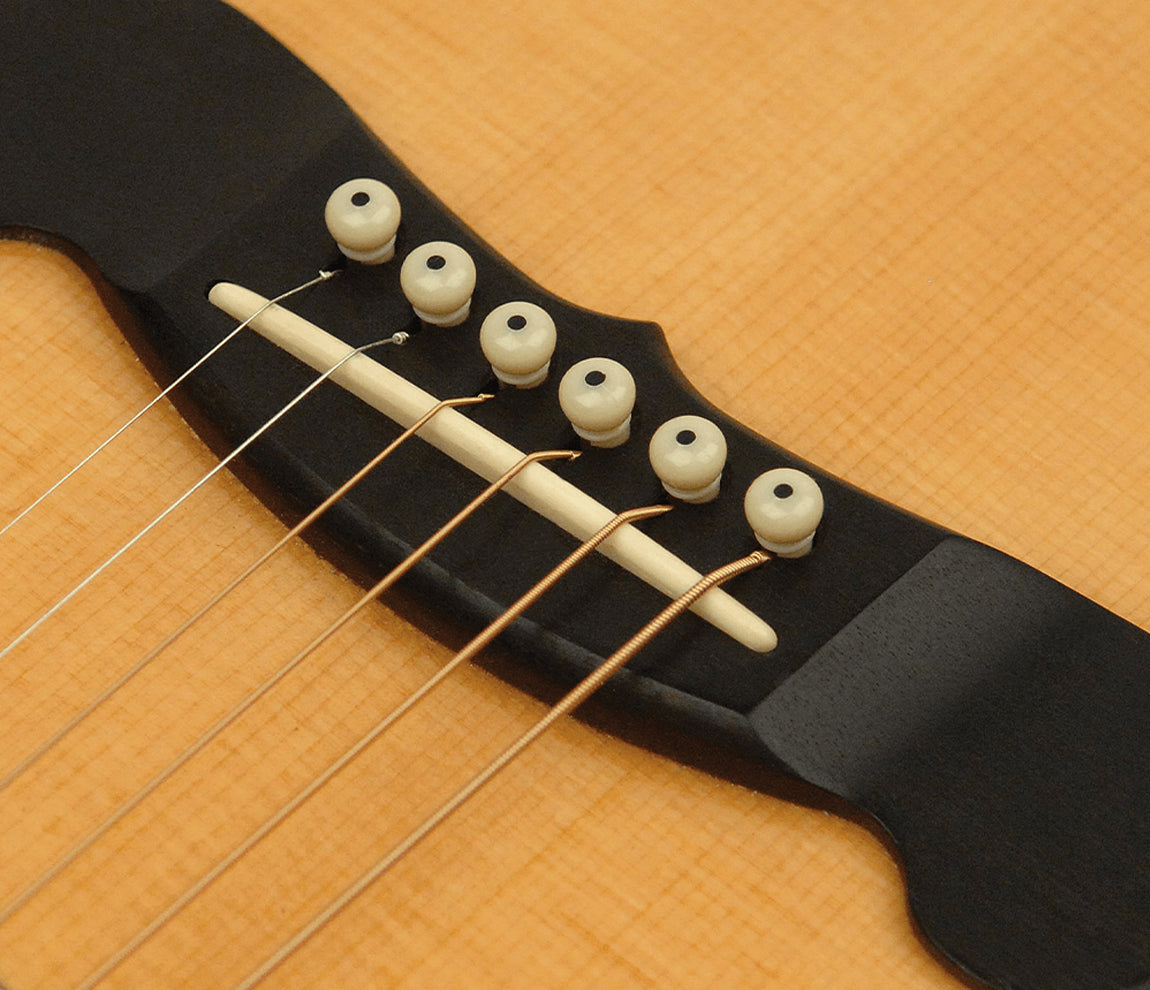 Daddario Moulded Bridge and End Pins - Ivory with Ebony Dot, Daddario, Guitar, Not Drums