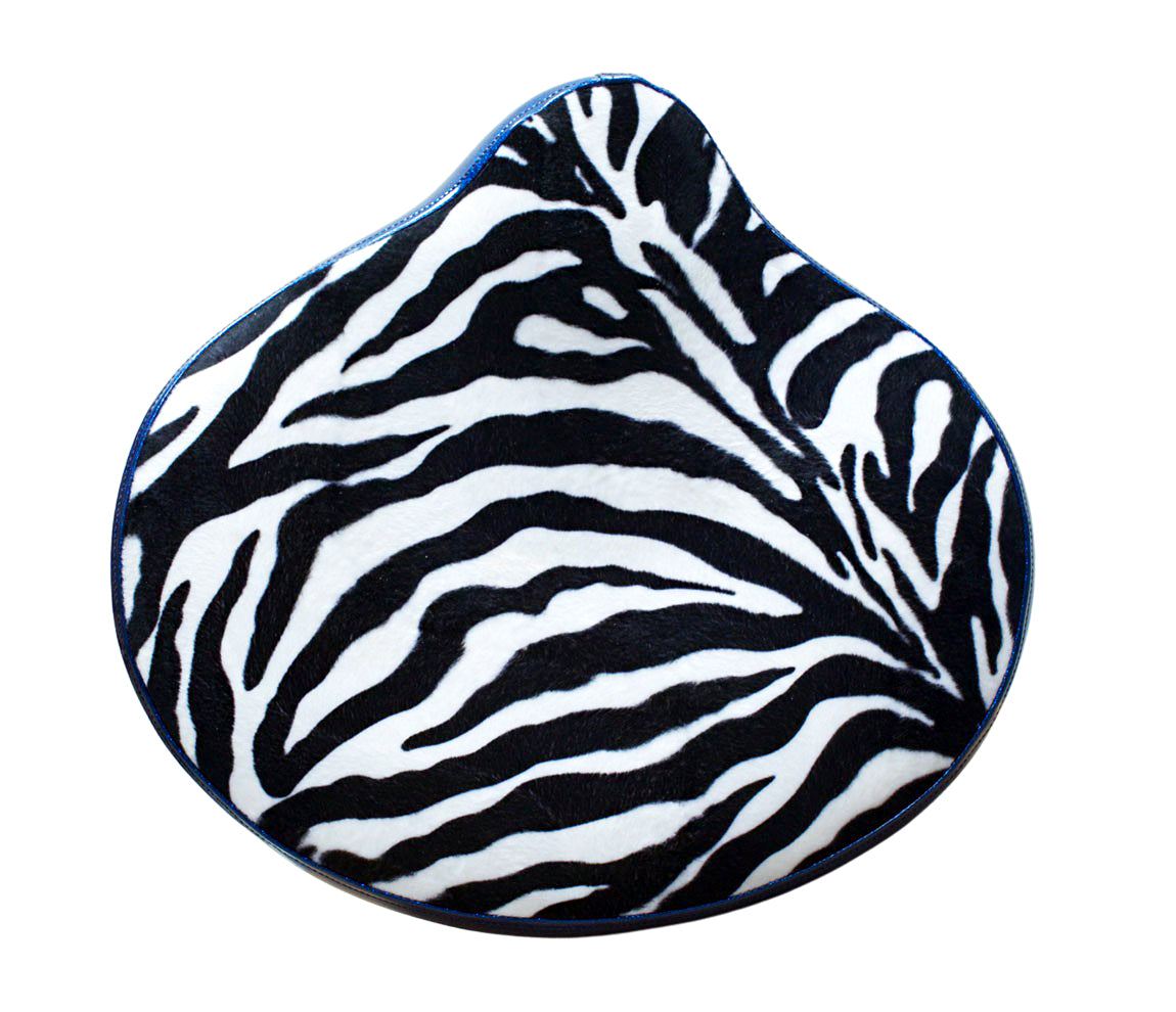 Pork Pie Big Boy Drum Throne in Blue Sparkle with Zebra Top inc. Base