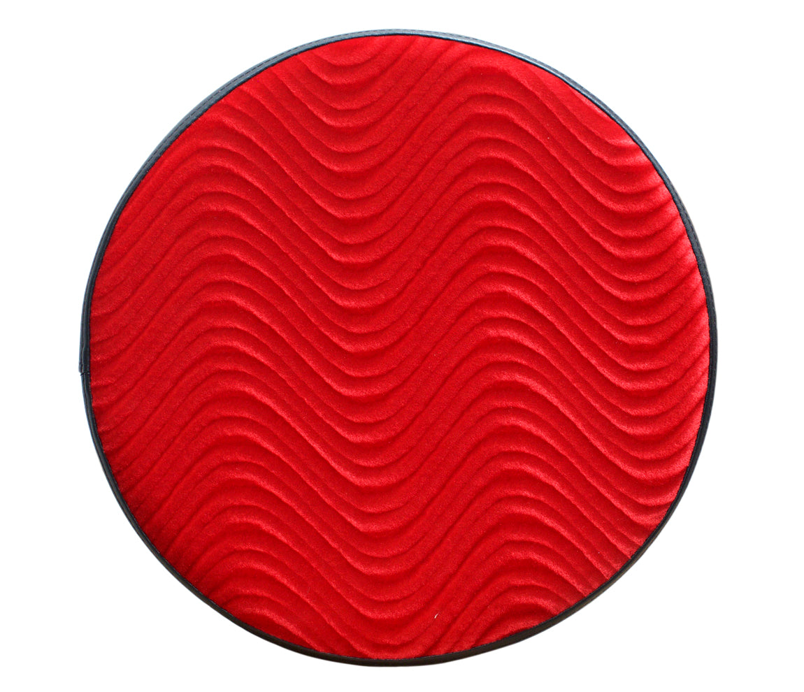 Pork Pie Round Drum Throne in Black with Red Swirl Top inc. Base