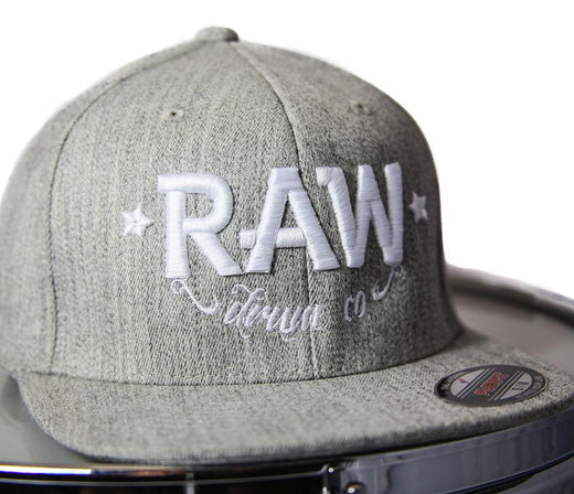 RAW Fitted Cap in Heather and White, Flexfit Cap, Snapback