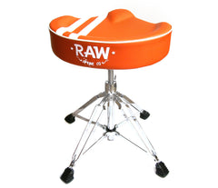 RAW 'Moto-Top' Stripe Top Orange Drum Throne, 4-Legs