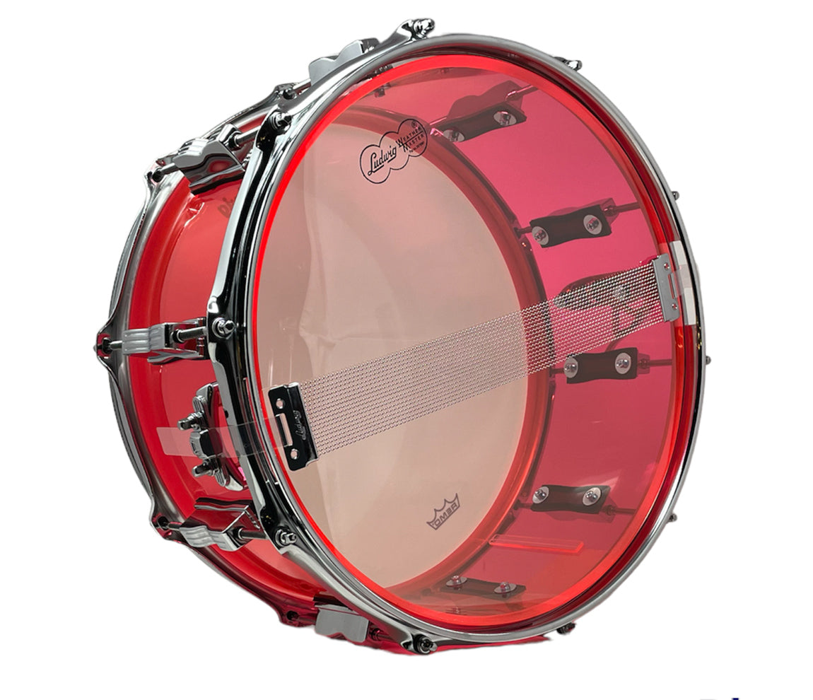 Ludwig USA Vistalite Snare Drum 14" x 6.5" In Pink Finish