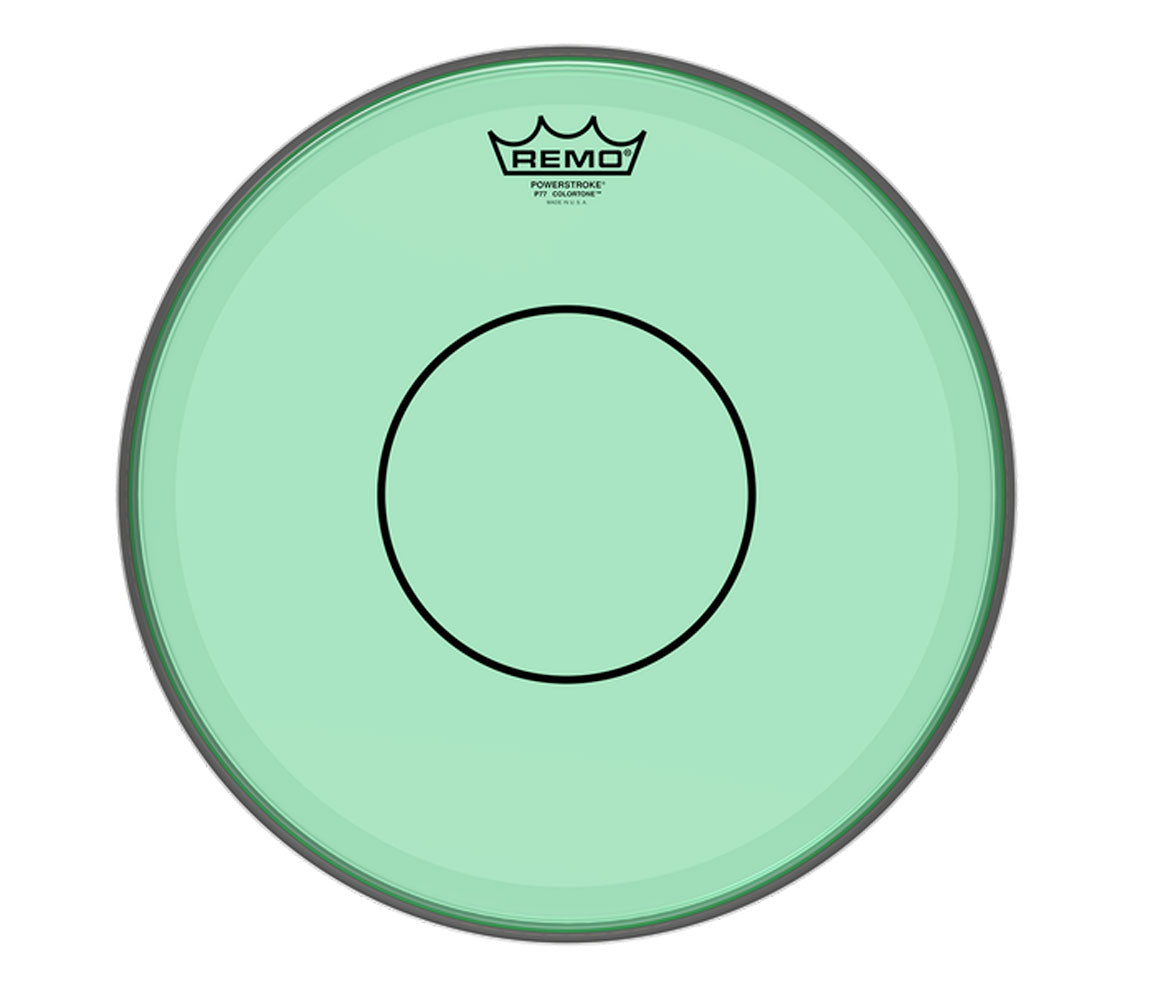 Remo 14" Powerstroke 77 Green Colortone Batter Drum Head, Remo, Remo Colortone, Green, 14"