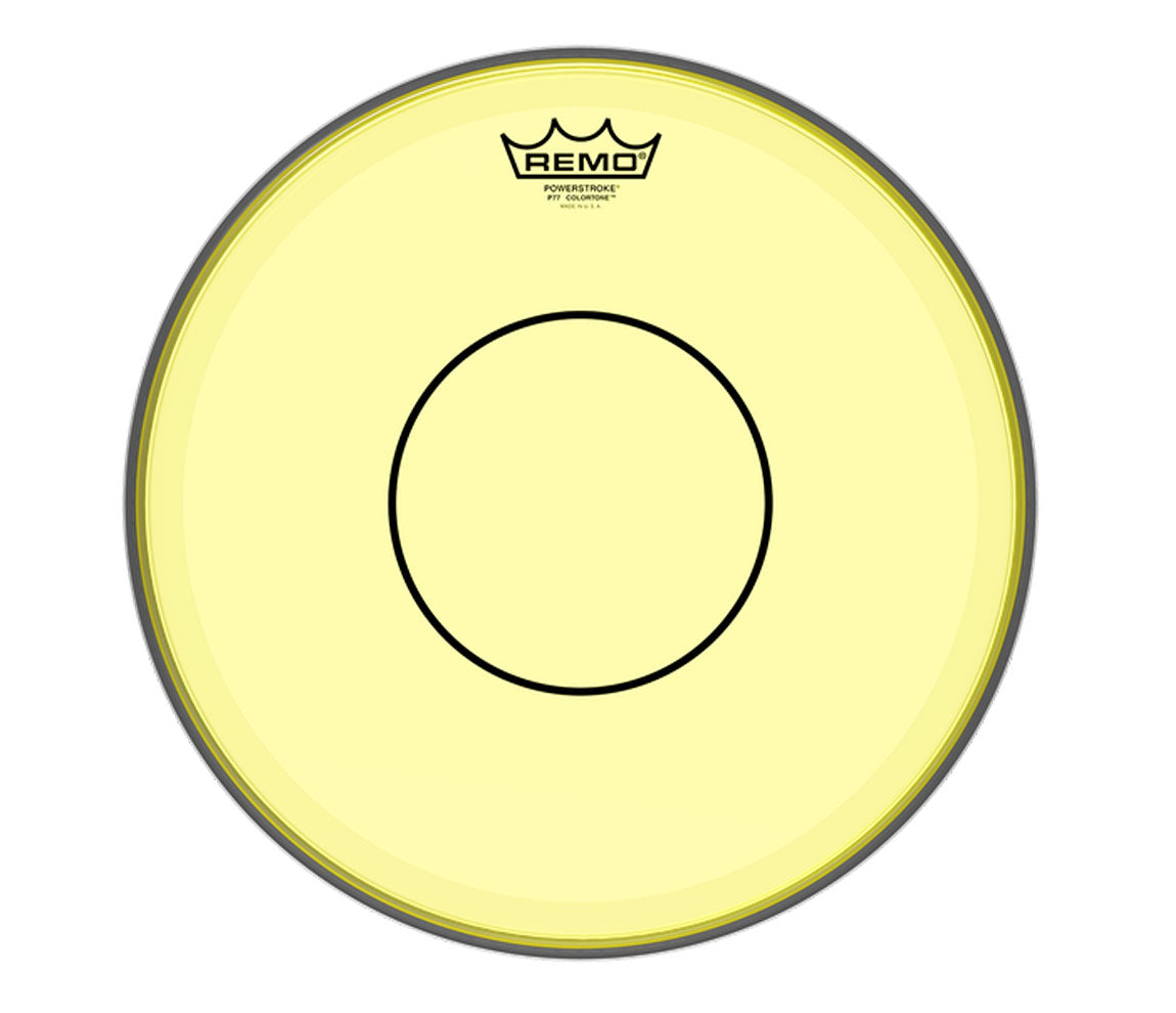 Remo 13" Powerstroke 77 Yellow Colortone Batter Drum Head, Remo, Remo Colortone, Yellow, 13"