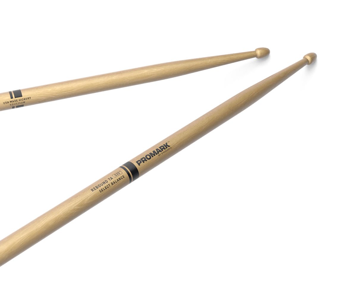 Promark Rebound 7A Hickory Acorn Wood Tip Drumsticks, Promark, Drumsticks, Hickory