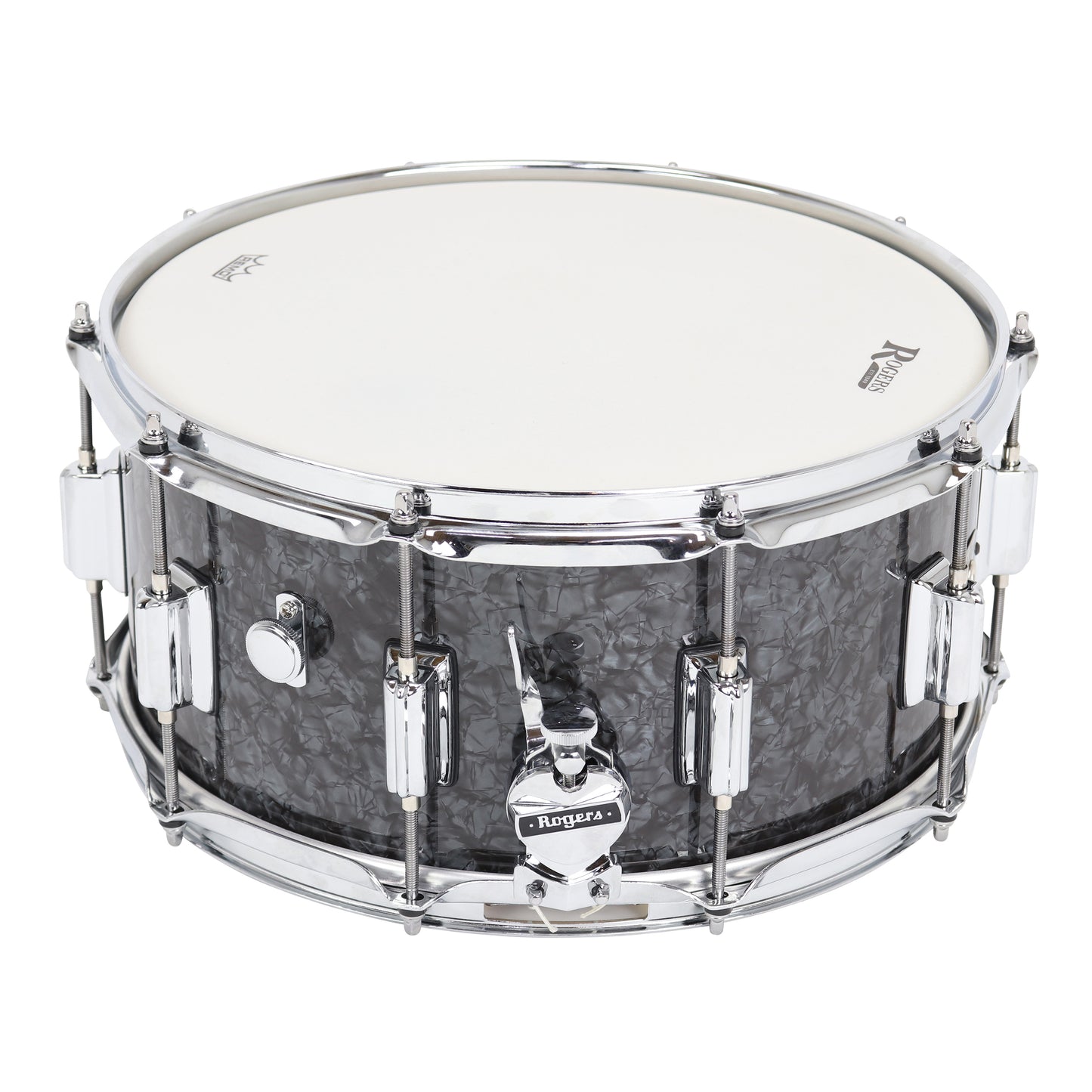 Rogers SuperTen 14" x 6.5" Wood Shell Snare Drum in Black Pearl