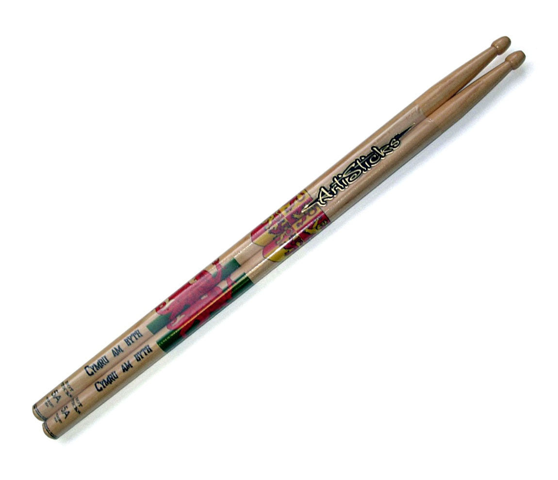 Hot Sticks Welsh Flag Artisticks Series, Hot Sticks, Drumsticks, Wales, Welsh Flag, Artisticks, 5A
