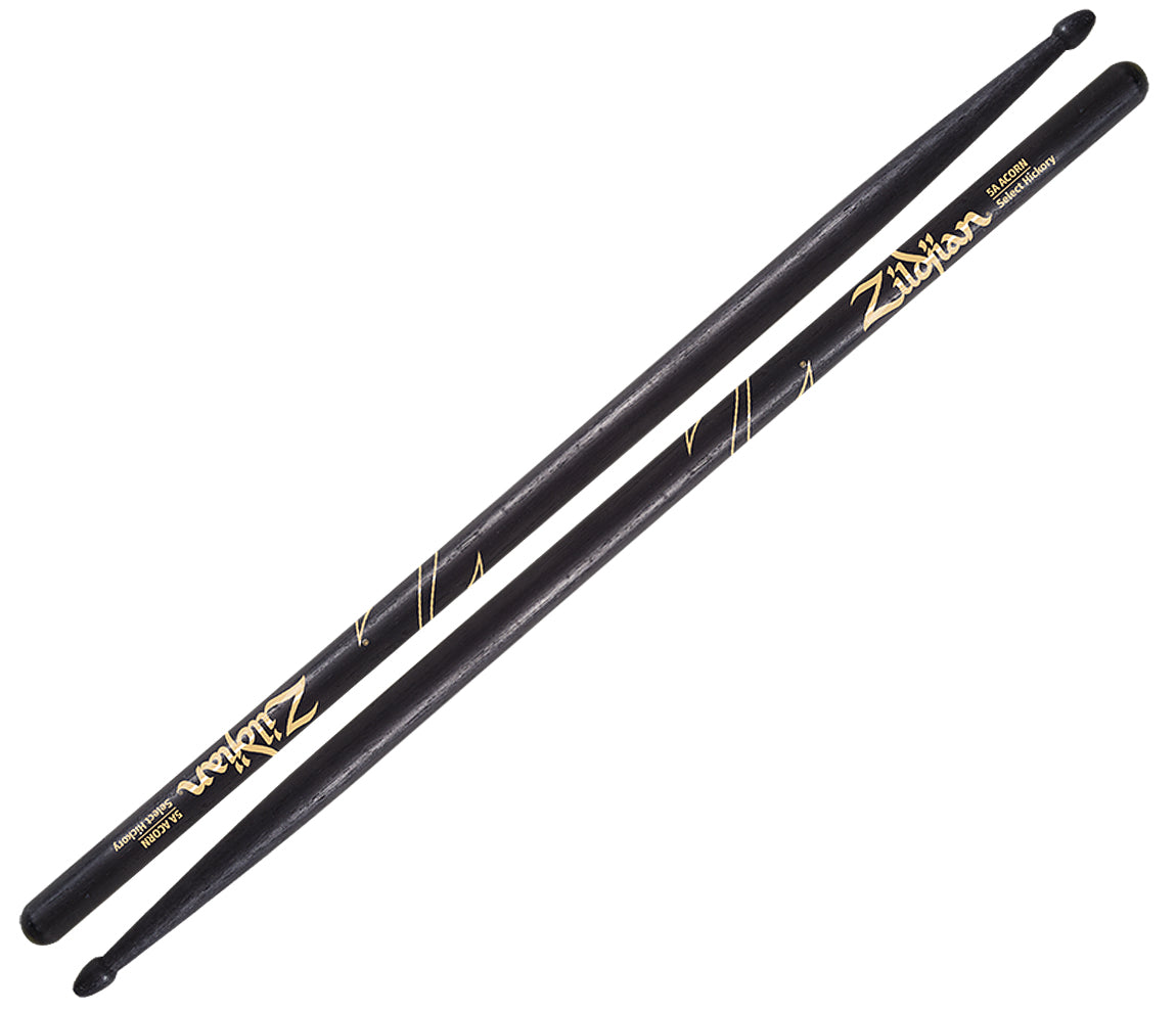 Zildjian 5A Acorn Tip Black Drum Sticks, Zildjian, Drumsticks, Black