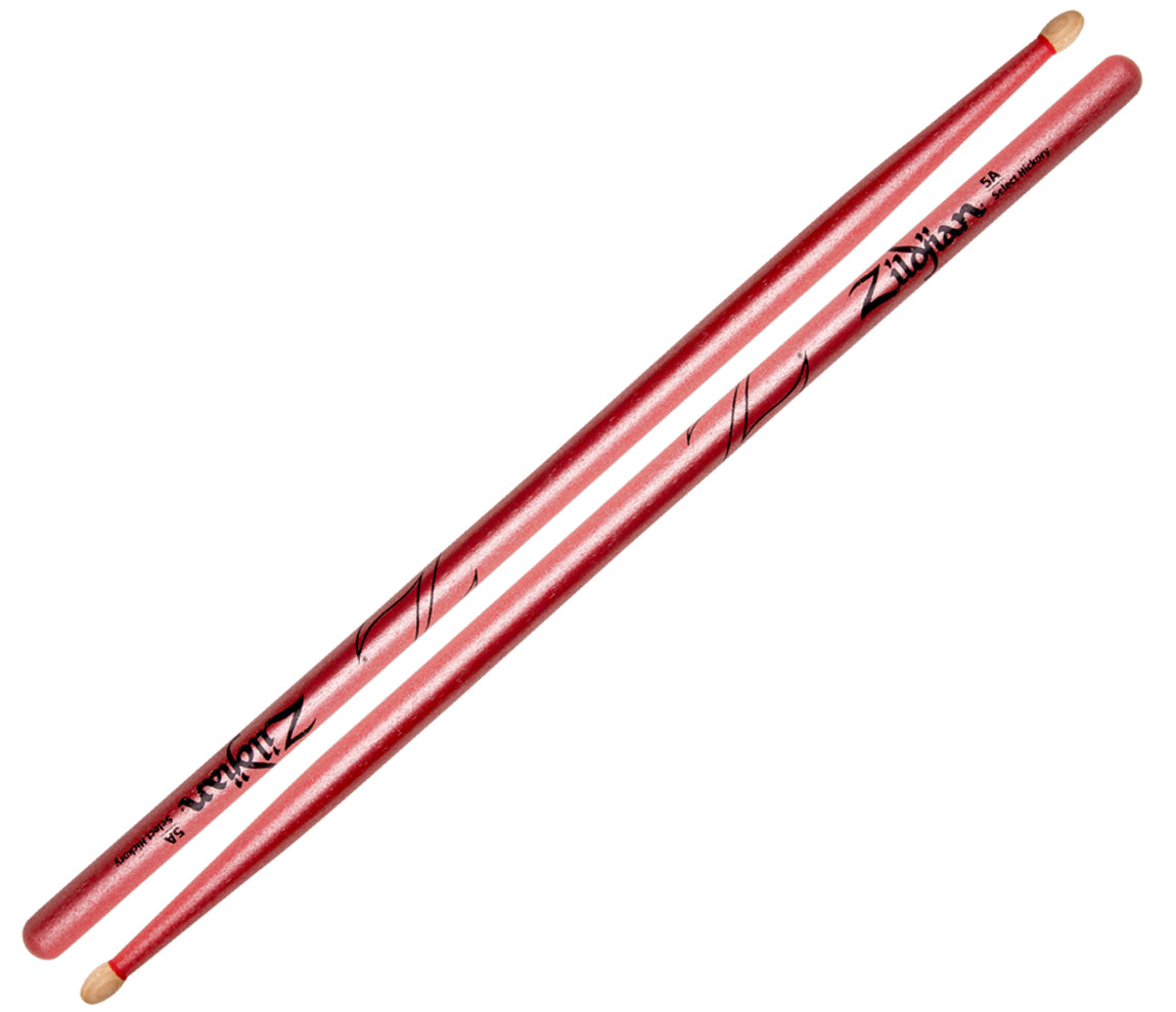 Zildjian 5A Chroma Pink (Metallic Paint) Drum Sticks, Zildjian, Drumsticks, Pink