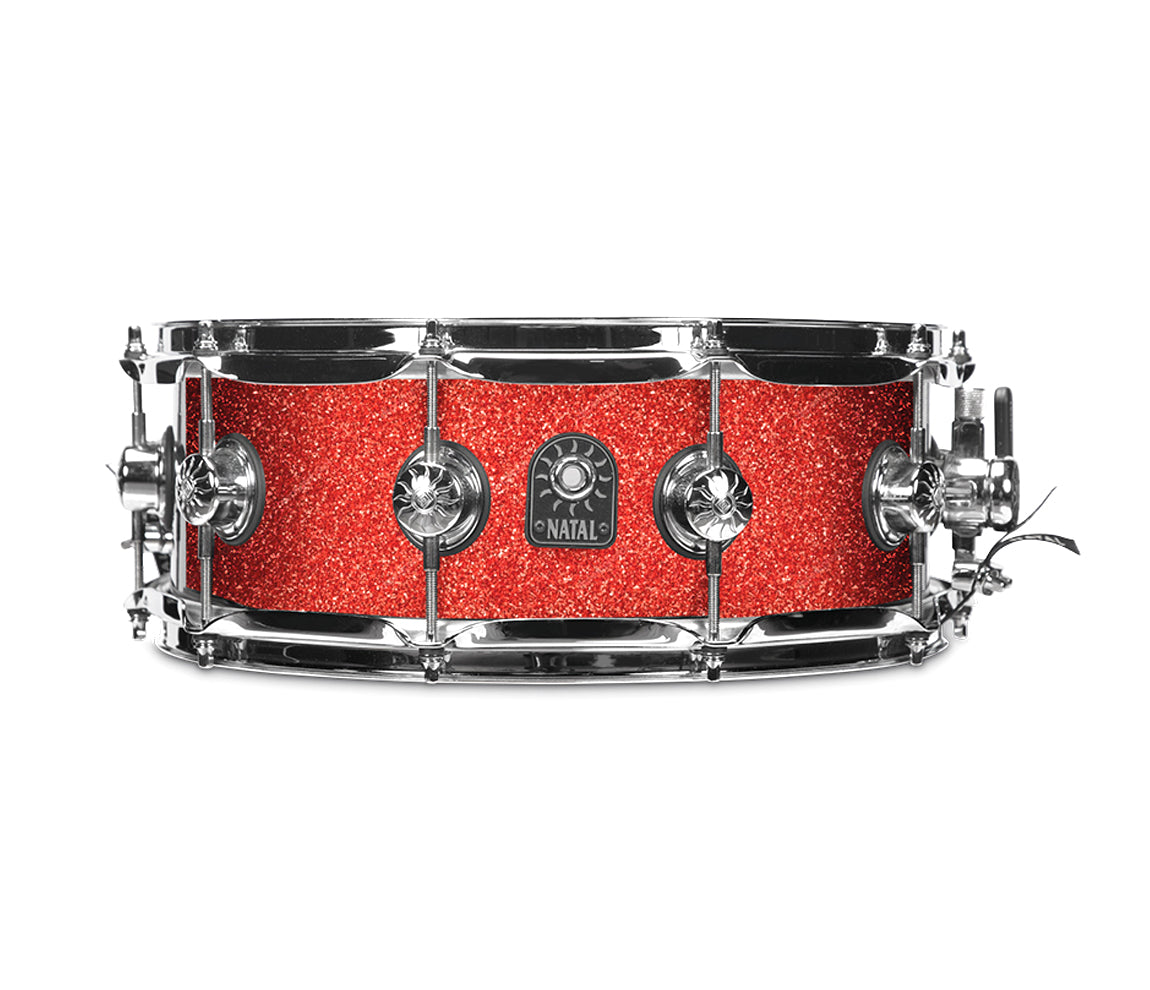 Natal Originals Maple 14" x 5.5" Snare Drum in Red Sparkle, Natal, Snare Drum, Red Sparkle, 14" x 5.5", Drum Lounge