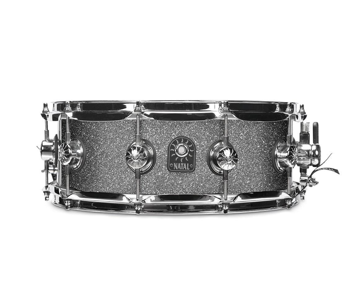 Natal Originals Maple 14" x 5.5" Snare Drum in Silver Sparkle, Natal, Snare Drum, Silver Sparkle, 14" x 5.5", Drum Lounge