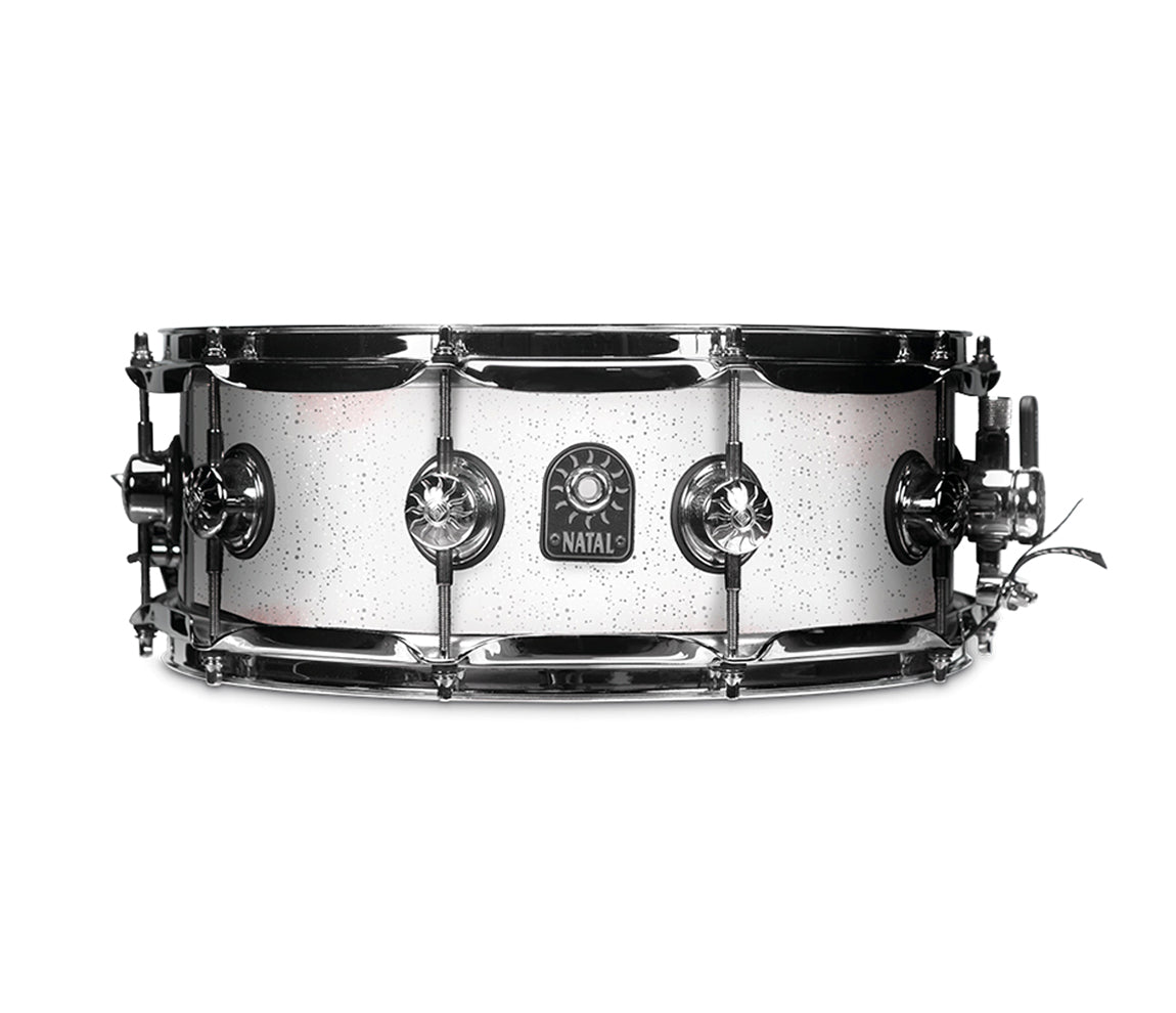 Natal Originals Maple 14" x 5.5" Snare Drum in White Metallic, Natal, Snare Drum, White Metallic, 14" x 5.5", Drum Lounge