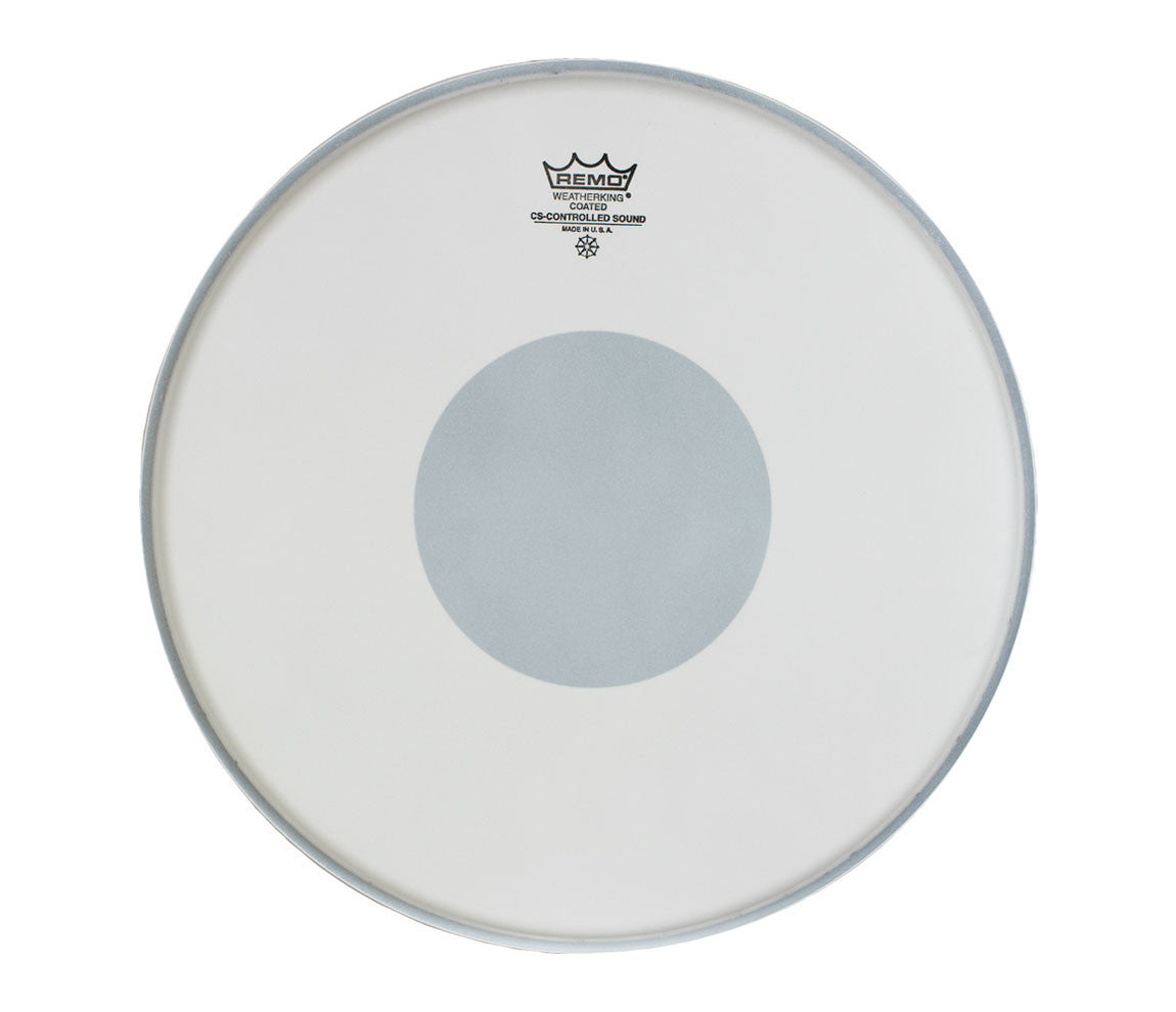 Remo 13" CS Coated Snare head with black dot on the bottom