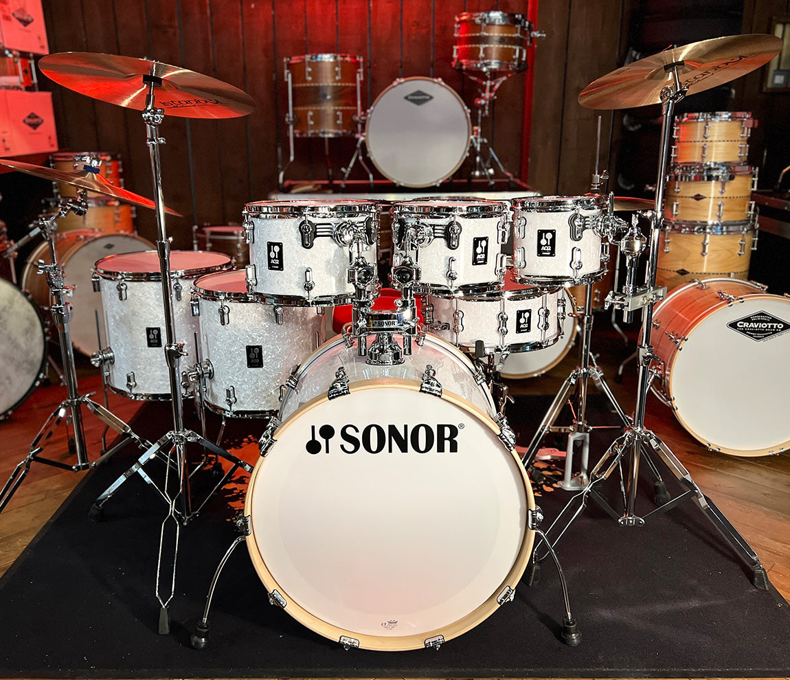 Ex-Demo Sonor AQ2 Stage Set 7-piece Shell Pack in White Pearl