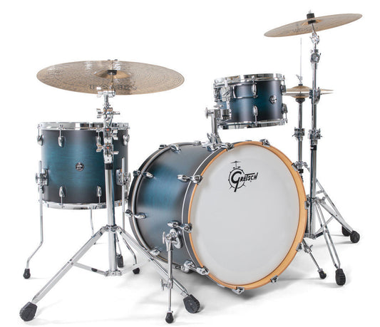 Gretsch Renown Maple 18" 3pc Shell Pack in Satin Antique Blue Burst
