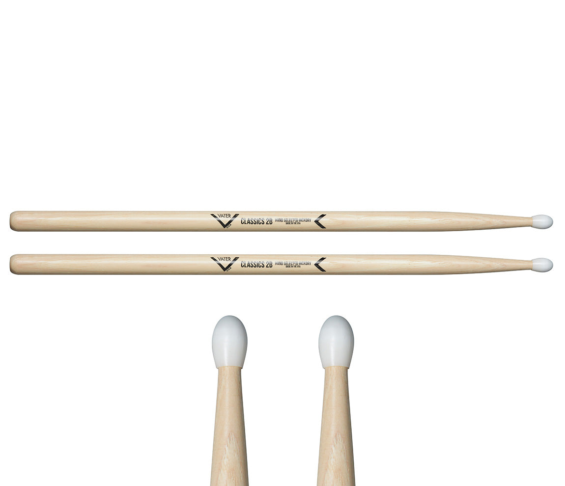 Vater Classics 2B Nylon Tip Drumsticks