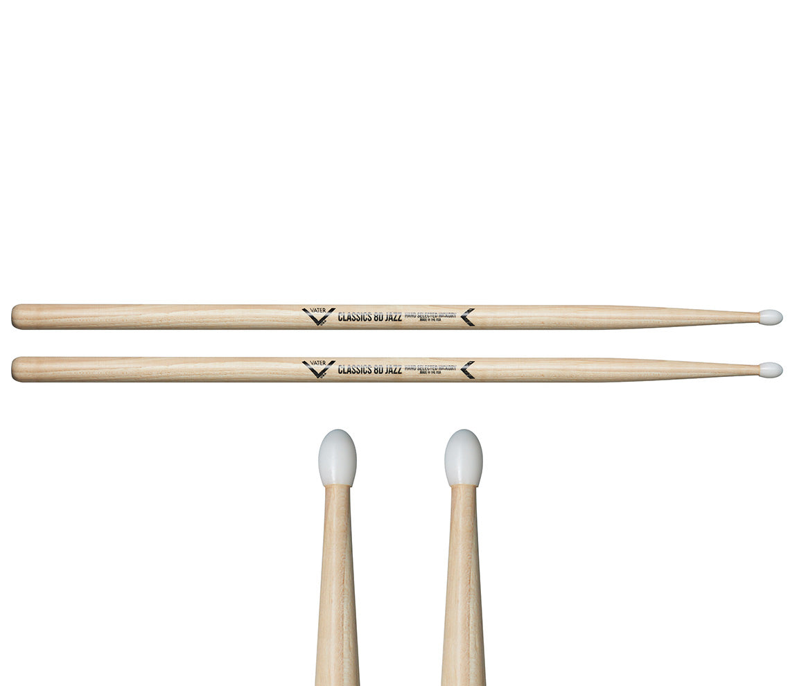 Vater Classics 8D Jazz Nylon Tip Drumsticks
