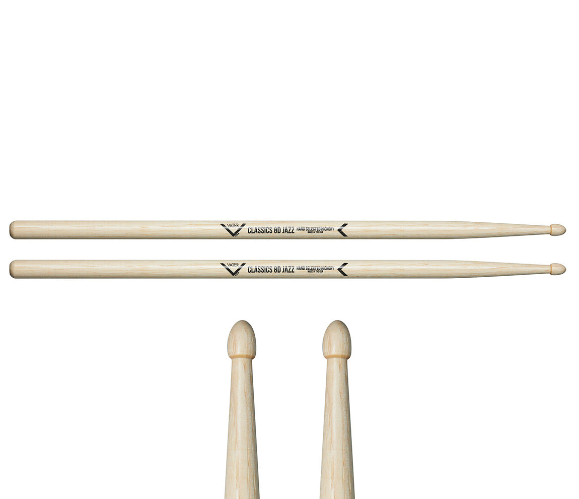 Vater Classics 8D Jazz Wood Tip Drumsticks