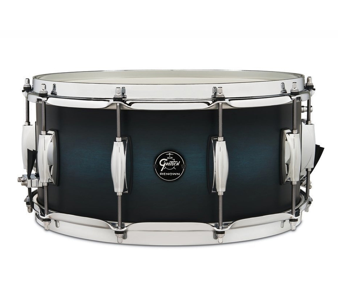 Gretsch Renown Maple 14" x 6.5" Snare Drum in Satin Antique Blue Burst