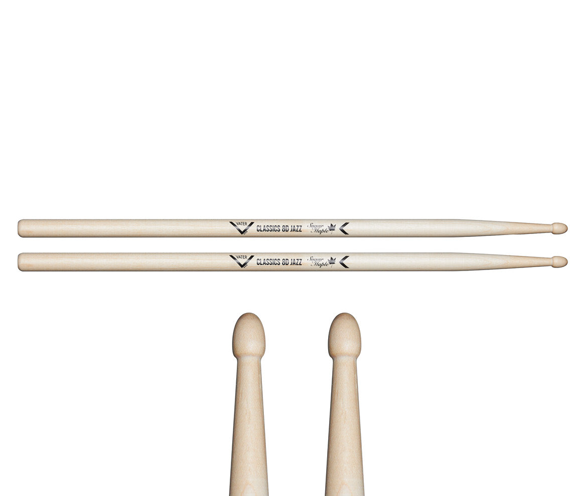 Vater Sugar Maple Classics 8D Jazz Wood Tip Drumsticks