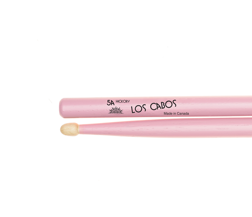 Los Cabos 5A Hickory Wood Tip Drumsticks in Pink