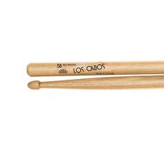 Los Cabos 5B Intense Red Hickory Wood Tip Drumsticks