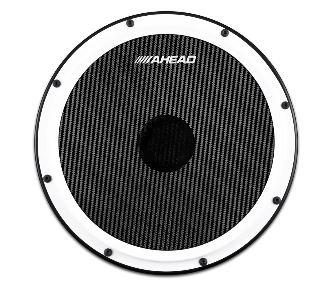 Ahead 14" S-Hoop Marching Pad with Snare Sound (Black Carbon Fiber)