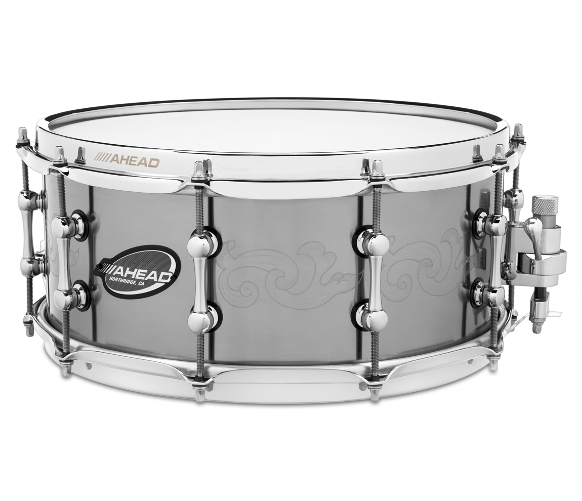 Ahead 14" x 6" Titantium Shell Engraved Snare Drum w/Trick Throw-off Fully Loaded