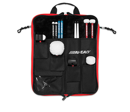 Ahead Plush Stick Case w/4 Extra Pockets (Black with Red Trim Plush interior)