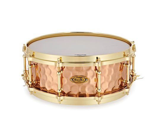 Worldmax 14" x 6.5" Bronze Hammered Shell Snare Drum - Brass Hardware