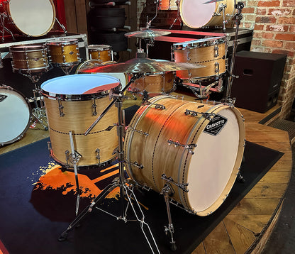 craviotto 3 piece shell pack in maple with walnut inlays 45 edges