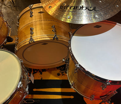 craviotto 3 piece shell pack in maple with walnut inlays 45 edges