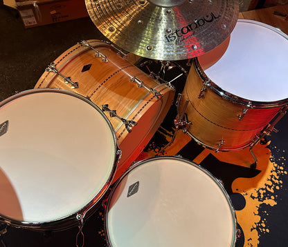 craviotto 3 piece shell pack in maple with walnut inlays 45 edges