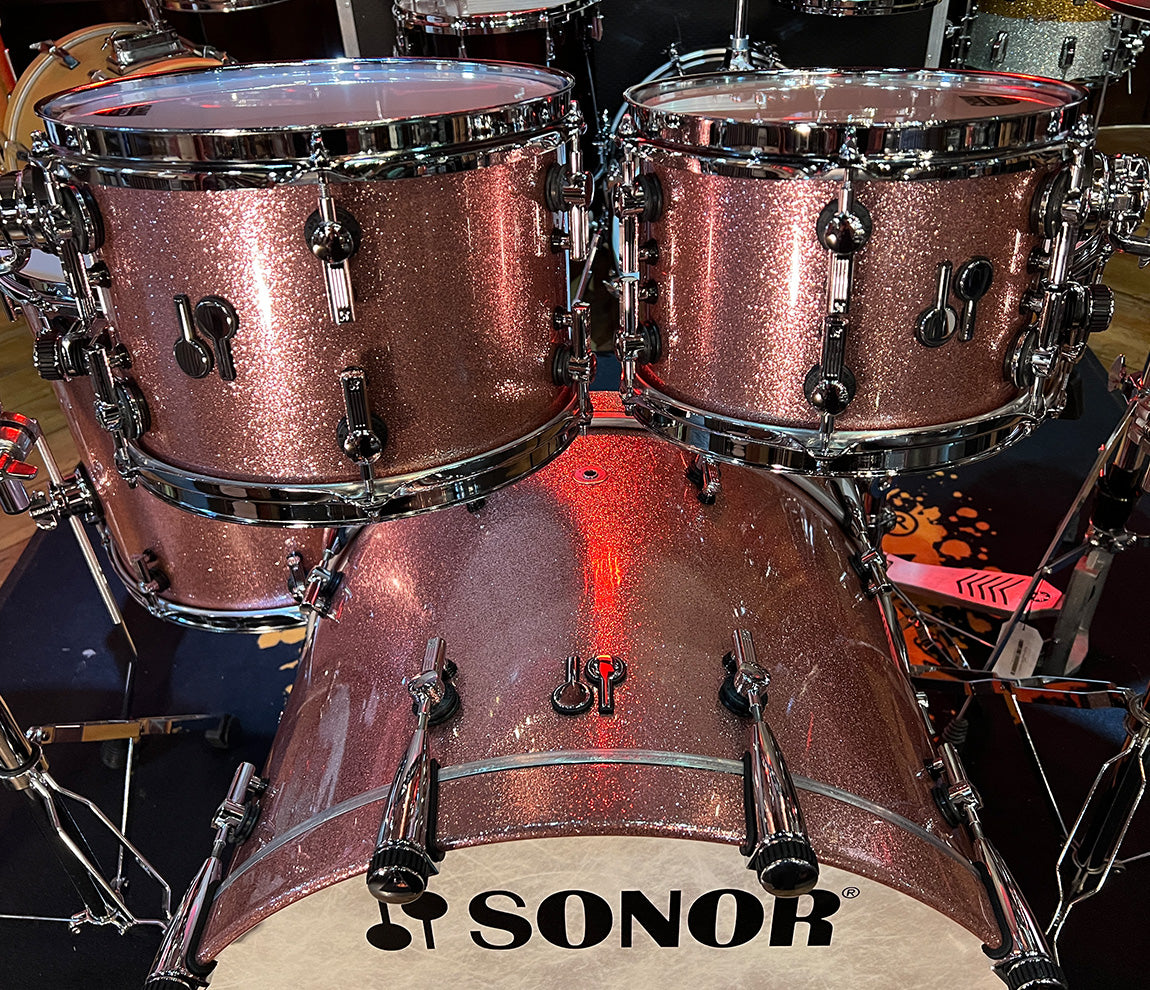 SONOR SQ2 4-piece Shell Pack in Bright Copper Sparkle