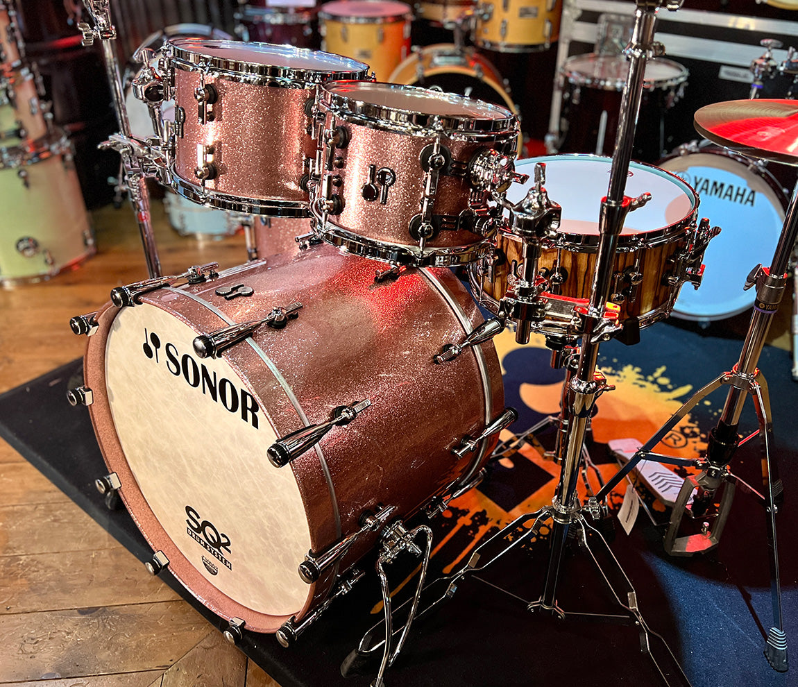 SONOR SQ2 4-piece Shell Pack in Bright Copper Sparkle