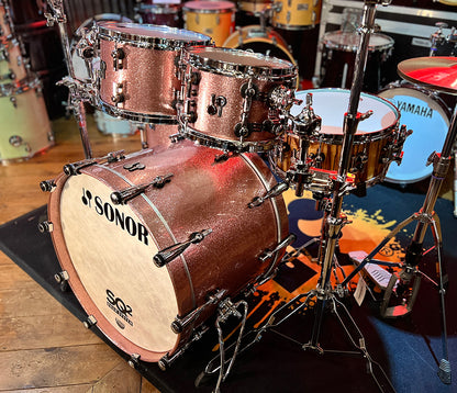 SONOR SQ2 4-piece Shell Pack in Bright Copper Sparkle