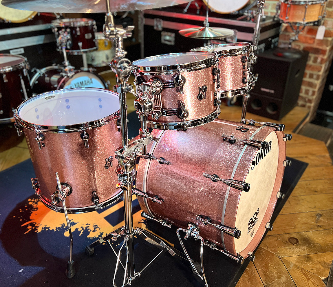 SONOR SQ2 4-piece Shell Pack in Bright Copper Sparkle