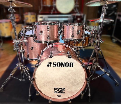 SONOR SQ2 4-piece Shell Pack in Bright Copper Sparkle