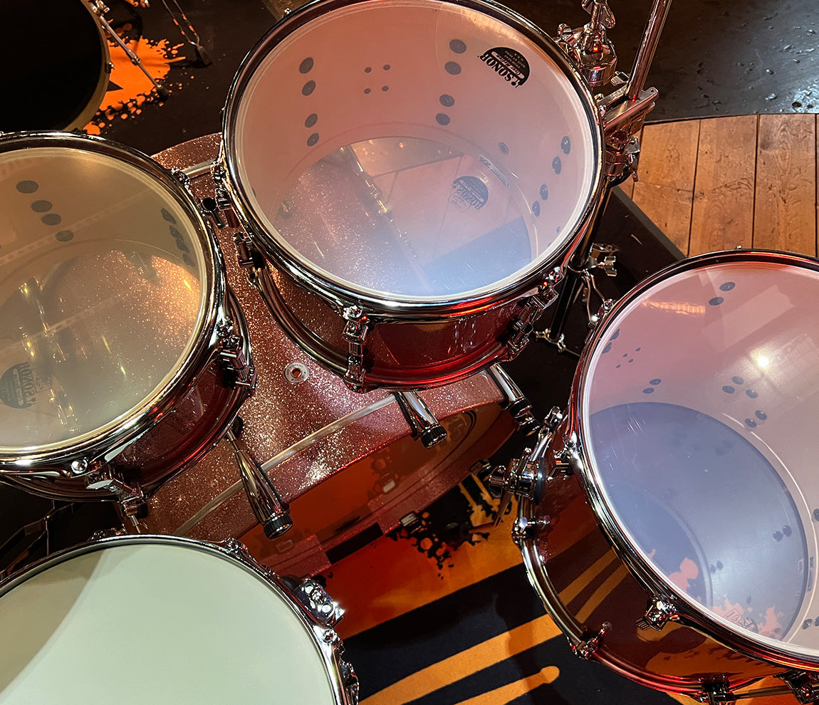 SONOR SQ2 4-piece Shell Pack in Bright Copper Sparkle