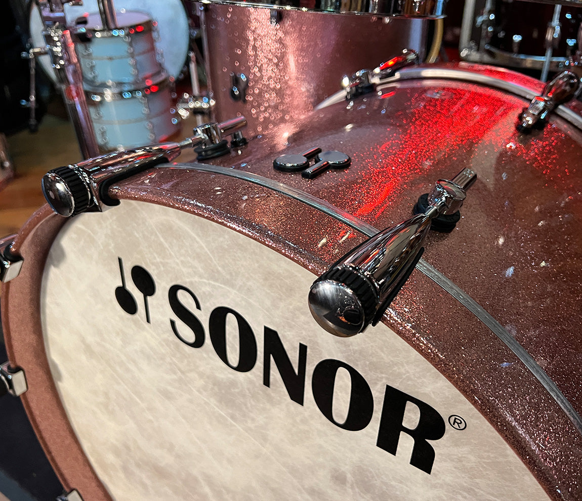 SONOR SQ2 4-piece Shell Pack in Bright Copper Sparkle