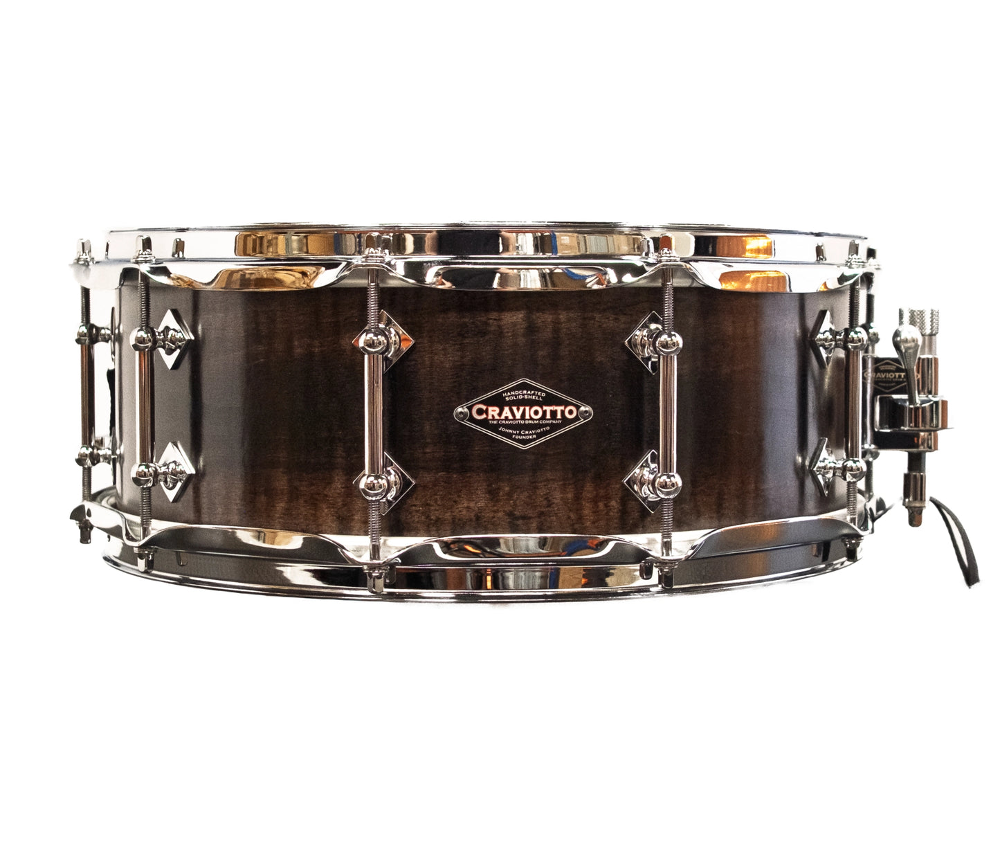 Craviotto Custom Shop 14" x 5.5" Maple Snare Drum in Ebonized Curly Maple
