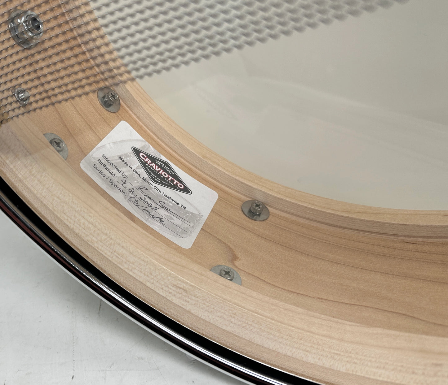 Craviotto Custom Shop 14" x 5" Maple Snare Drum in Gloss Black