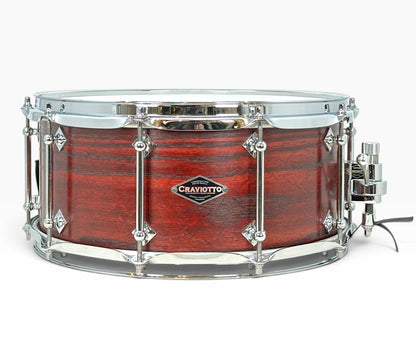 Craviotto Custom Shop 14" x 6.5" Ash Snare Drum in Red Stain