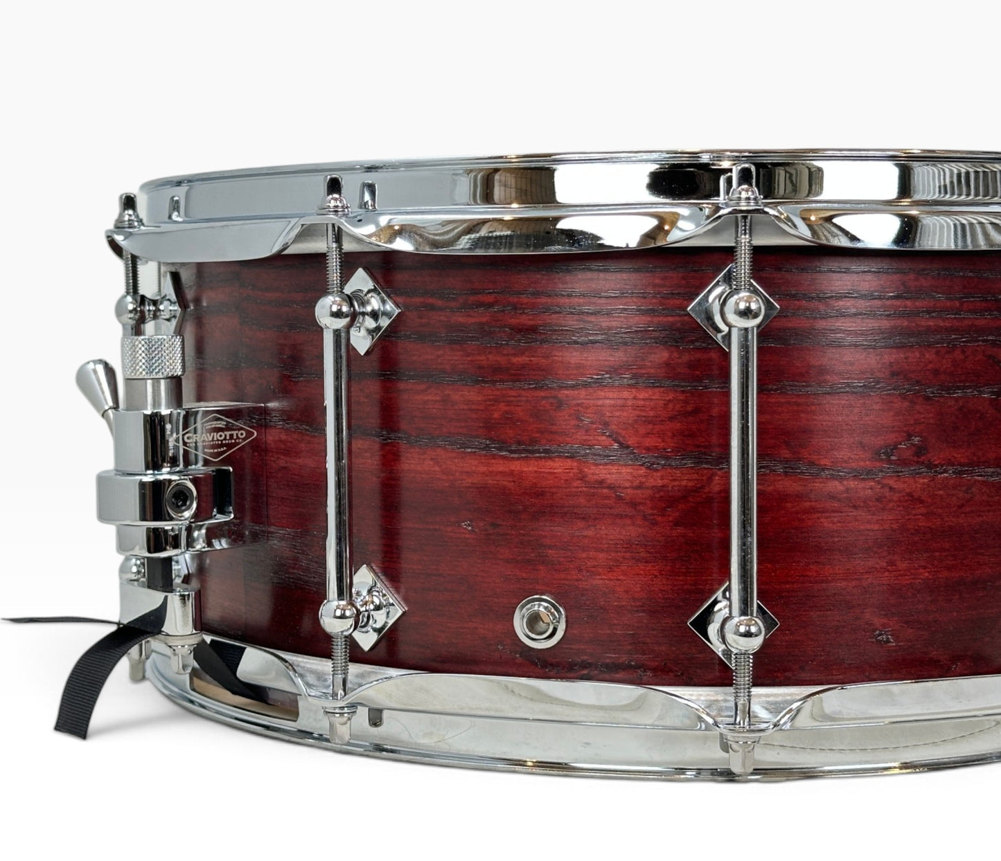 Craviotto Custom Shop 14" x 6.5" Ash Snare Drum in Red Stain