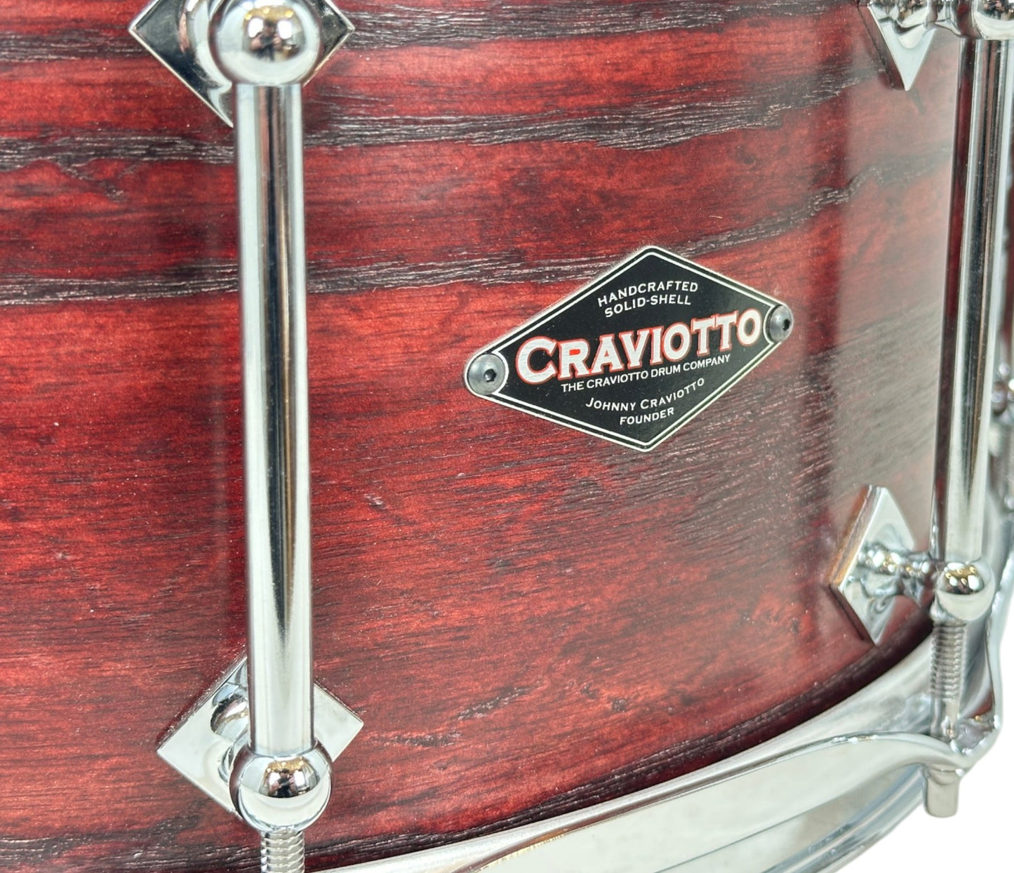 Craviotto Custom Shop 14" x 6.5" Ash Snare Drum in Red Stain