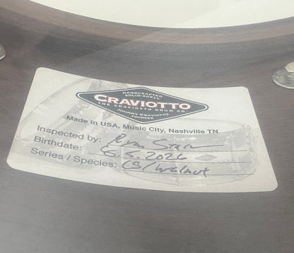 Craviotto Custom Shop 14" x 6" Walnut Snare Drum