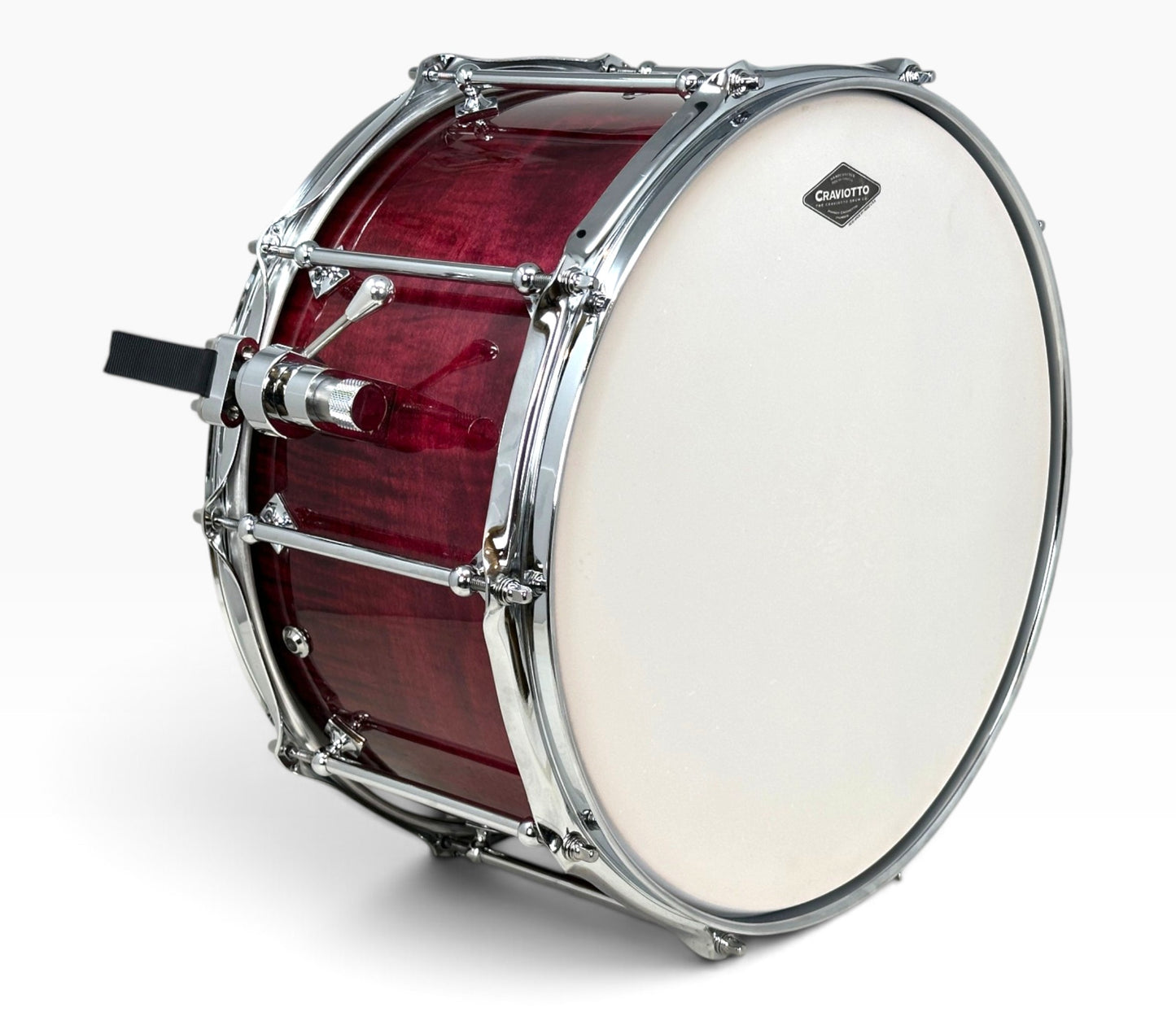 Craviotto Custom Shop 14" x 7.5" Curly Maple Snare Drum in Transparent Plum Lacquer