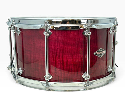 Craviotto Custom Shop 14" x 7.5" Curly Maple Snare Drum in Transparent Plum Lacquer