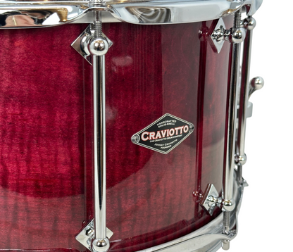 Craviotto Custom Shop 14" x 7.5" Curly Maple Snare Drum in Transparent Plum Lacquer