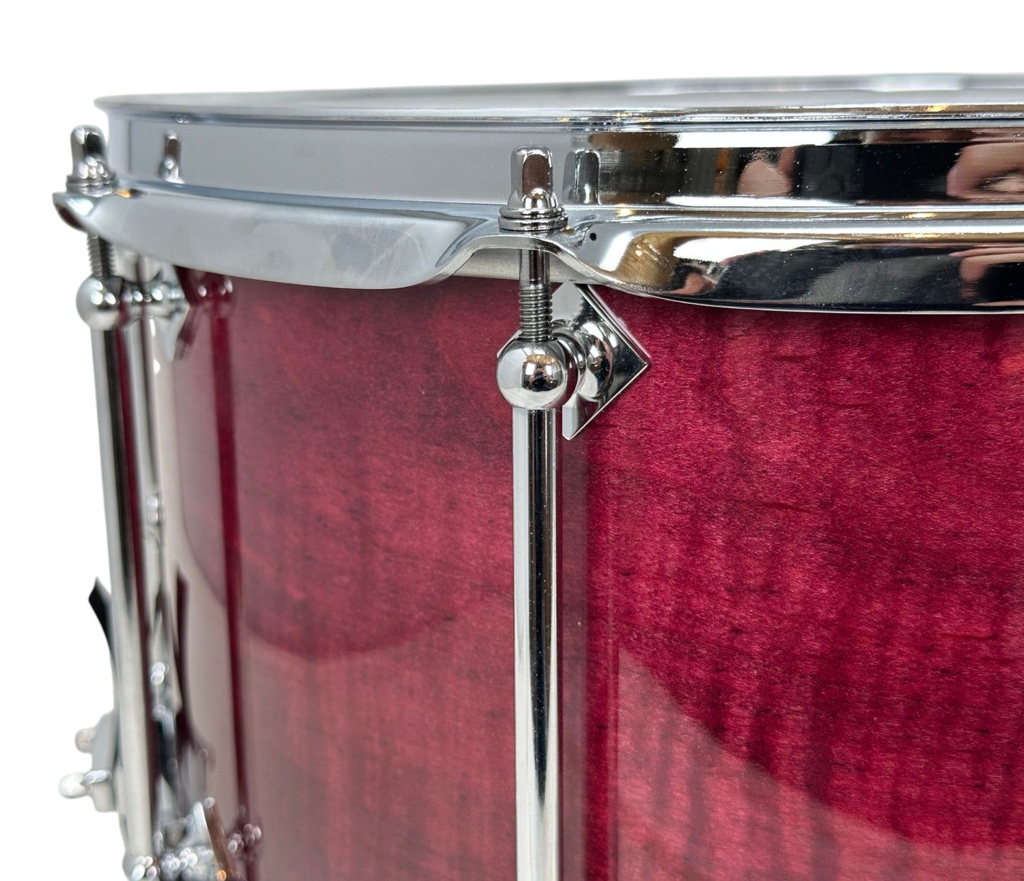 Craviotto Custom Shop 14" x 7.5" Curly Maple Snare Drum in Transparent Plum Lacquer